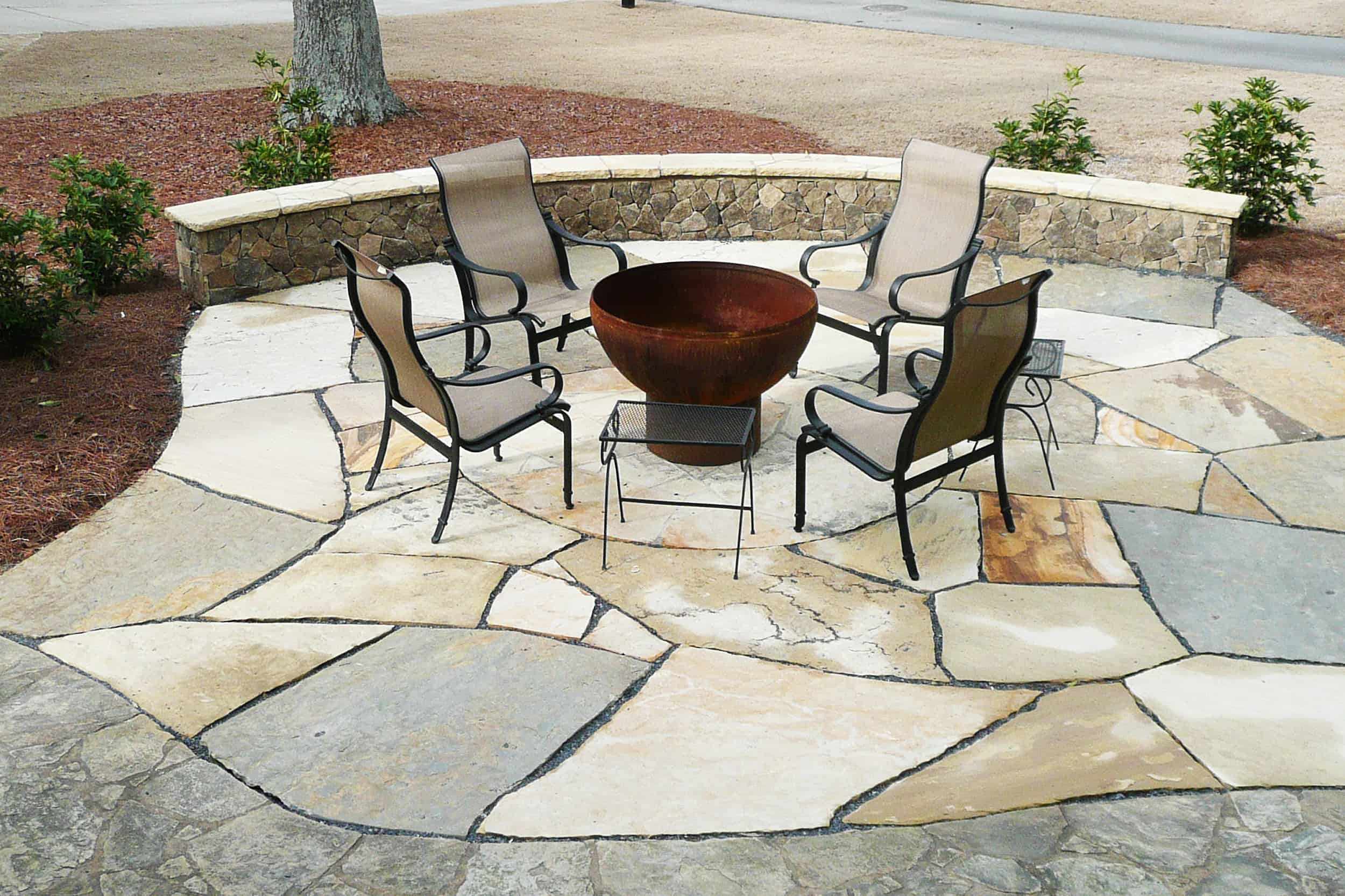 Braselton stone patio in Chateau Elan overlooking golfcourse