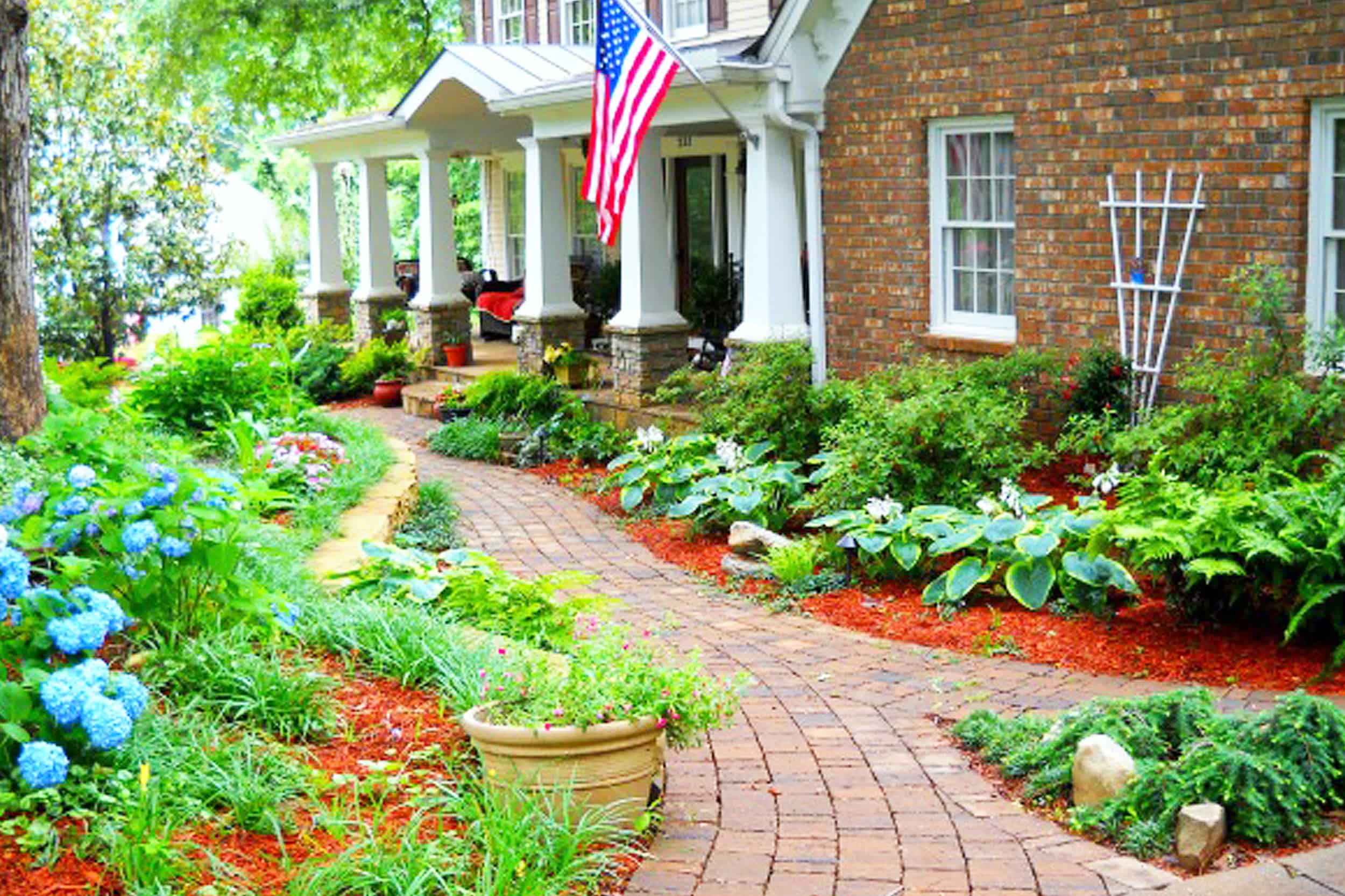 Jefferson landscaping front walk from Lawrenceville